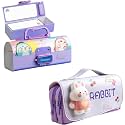 Pencil case Style Password Lock Multi-Layer Pencil Box &amp; 3D EVA Pencil Case Pouch for Boys Girls(Dinosuar Purple P.Box+Rabbit Pouch)