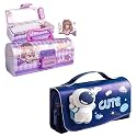 Pencil case Style Password Lock Multi-Layer Pencil Box &amp; 3D EVA Pencil Case Pouch for Boys Girls(Lucky Purple P.Box+Cute Pouch)