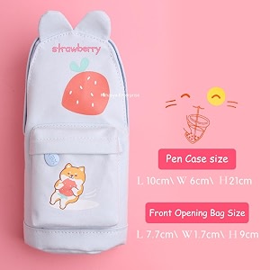 pencil stationery storage pouch bag canvas pen holder organizer for student pencil case pouch for officecollegemiddle schoolhigh school summer pink pouch