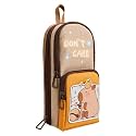 Rahasya EnterpriseThree Layer Canvas Cute Aesthetic Pencil Case for Girls Large Capacity Pen Pencil Pouch for School Stationery Organizer Best Gift (Don't Care Pouch - Brown)