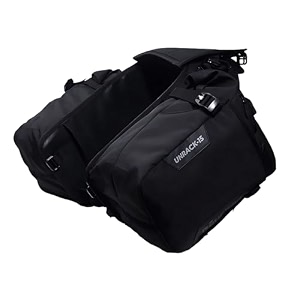 unrack getaway rackless saddlebags 30l 215l  100 waterproof with roll-top dry liners  universal fit quick harness mount converts to backpacks