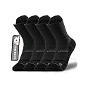 Rahhint Coolmax Compression Boys Youth Running Basketball Socks 4 Pairs Cushion Quarter Anti-Blister Athletic Socks