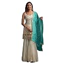 Faux Georgette Fancy Heavy Sharara Suit For Woman