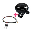 Rahidhay Bicycle/Cycle Lock with Thumb Plastic Bell (BLACK) Cycle Lock