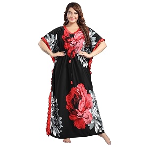 rahl women39s satin solid nighty for wifes and girls half sleeves long height stretchable maxi nightdress for kitchen walking lifestyle honeymoon couple rose xl