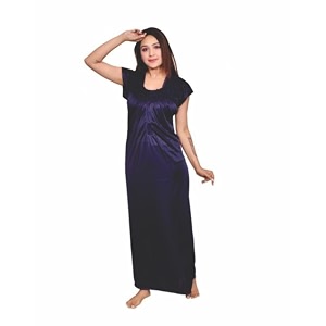 rahl women39s satin solid nighty for wifes and girls half sleeves long height stretchable maxi nightdress for kitchen walking lifestyle honeymoon couple baby feeding mother nighty