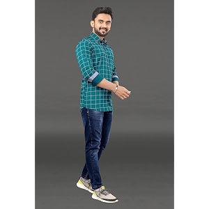 Mens Casual Cotton Checks Shirt