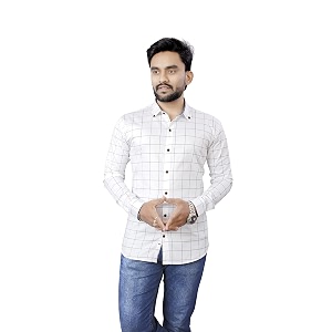 Mens Casual Cotton Checks Shirt