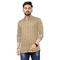 Men39s Casual Cotton Checks Shirt