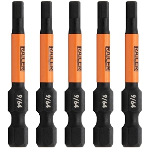 railer 96434 hex impact driver bit - railer allen wrench drill hex bits 1434 quick release s2 steel 2 inch 5 pack