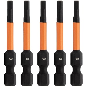 railer hex 3mm impact driver bit - 5 pack 234 quick release s2 steel 3mm hex bits