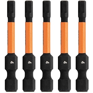 railer hex 4mm impact driver bit - 5 pack 2 inch s2 steel 4mm hex bits
