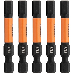 railer hex 73234 impact driver bit set - 5 pack 234 s2 steel 73234 hex bits