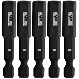 railer hex 8mm impact driver bit - 5 pack 2 inch quick release s2 steel 8mm hex bits drill amp impact driver compatible