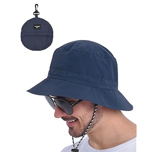 rain cap for men bucket hat for men- lightweight quick-drying waterproof outdoor sun cap for hiking unisex foldable sun protection hat with portable storage