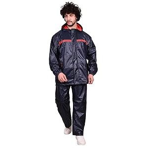 rain coat for men waterproof for bike reversible double layer with hood raincoat for men set of top and bottom packed