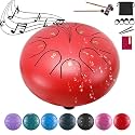 Rain Drum for Outside Garden, 8 Note 6 Inch Steel Tongue Drum, Chakra Drum for Rain Music Chime, Musical Instruments When It Rains, Meditation Accessories for Camping, Meditation, Yoga, Education(6red