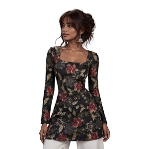 Rain Forest Short Kurti with Stylish Corset