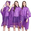 Rain Ponchos for Adults (2 Pack), Reusable EVA Rain Poncho Portable Rain Coats for Men and Women Waterproof with Hood