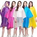 Rain Ponchos for Adults (2 Pack), Reusable EVA Rain Poncho Portable Rain Coats for Men and Women Waterproof with Hood