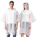 Rain Ponchos for Adults (2 Pack), Reusable EVA Rain Poncho Portable Rain Coats for Men and Women Waterproof with Hood