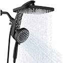 Rain Shower Head with Handheld Showerhead, Black 1.75GPM 460311