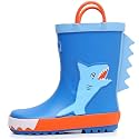 RAINANGEL Toddler Rain Boots with Easy-On Handles, Waterproof Kids Rain Boots for Girls &amp; Boys, Fun Printed &amp; Colors Unisex-Child Outdoor Boots