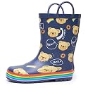 RAINANGEL Toddler Rain Boots with Easy-On Handles, Waterproof Kids Rain Boots for Girls &amp; Boys, Fun Printed &amp; Colors Unisex-Child Outdoor Boots