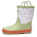 RAINANGEL Toddler Rain Boots with Easy-On Handles, Waterproof Kids Rain Boots for Girls &amp; Boys, Fun Printed &amp; Colors Unisex-Child Outdoor Boots