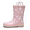 RAINANGEL Toddler Rain Boots with Easy-On Handles, Waterproof Kids Rain Boots for Girls &amp; Boys, Fun Printed &amp; Colors Unisex-Child Outdoor Boots