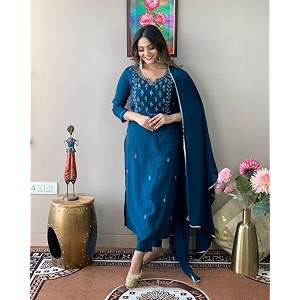 Rainbow Creations Womans Cotton Blend Kurta Palazzo
