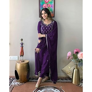 Rainbow Creations Womans Cotton Blend Kurta Palazzo