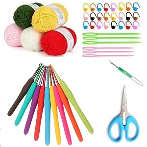 Rainbow Crochet Kit for Beginners 9-Piece Ergonomic