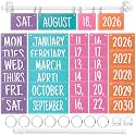Rainbow Flip Calendar for Classroom Bulletin Board Set with Adjustable Holder Includes 54 Date Cards for Home Elementary School Classroom Decor(Colorful)