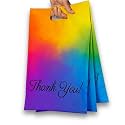 Donyson Rainbow Poly Mailers with Handle, 10x13, 100 Pack, Thank You Bags