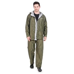rainbow vintage rs safari water proof men39s raincoats hooded full sleeves outdoor rainweardurable cloth rainwear for camping hiking travelling  adjustable drawstring  - green size - xl