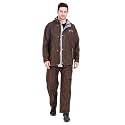 RAINBOW Vintage R/S Safari Water Proof Men's Raincoats |Hooded Full Sleeves Outdoor Rainwear |Durable Cloth Rainwear for Camping, Hiking, Travelling |Adjustable Drawstring | - Brown, Size - XXL