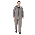 RAINBOW Vintage R/S Safari Water Proof Men's Raincoats |Hooded Full Sleeves Outdoor Rainwear | Durable Cloth Rainwear for Camping, Hiking, Travelling | Adjustable Drawstring | Black, Size - L