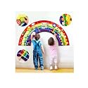 Rainbow Wall Busy Board for Kids: Wooden Montessori Activity Panel | 13-in-1 Sensory Learning Toys for Fine Motor Skills - Playroom & Nursery Essentials for Toddlers