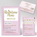 RainbowPana Feminine Wipes, 120 Count ON-THE-GO Individually Wrapped | Flushable Wipes, Travel Wipes for Women, Aloe, Portulaca, Vitamin E | pH Balanced
