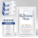 RainbowPana Flushable Wipes, 360 Count, On-The-Go Individually Wrapped for Women and Men - Travel Wipes for Family, Infused With Vitamin E and Natural Aloe, pH Balanced
