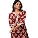 RAINDROP Womens Printed Cotton Straight Kurta for