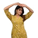 RAINDROP Womens Printed Cotton Straight Kurta for