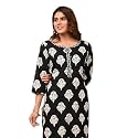 RAINDROP Womens Printed Cotton Straight Kurta for