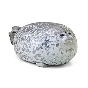 rainlin chubby blob seal pillow stuffed cotton plush animal toy cute ocean pillow pets a-gray small130 in