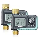 RAINPOINT Sprinkler Timer with Brass Inlet &amp; Outlet, Programmable Hose Timer for Garden Soaker Hose with Rain Delay/Manual Watering System, Digital Drip Irrigation for Yard, Lawn(2PCS)