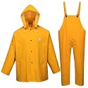 RainRider Rain Suit for Men Women Leathercraft Rain Gear Heavy Duty 3-Piece Commercial Rain Jacket with Bib Pants Overall