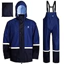 RainRider Waterproof Breathable Suits for Men - Durable Oxford Rain Jacket Coat With Pants