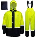 RainRider Waterproof Breathable Suits for Men - Durable Oxford Rain Jacket Coat With Pants