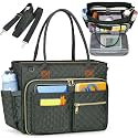 RAINSMORE Teacher Tote Bag 15.6 inch Laptop Bag for Women Work Bags Laptop Tote Nurse Bag Professional Computer Messenger with Insulated Pocket, Laptop Briefcase for Office, College, Nursing, Fog Blue